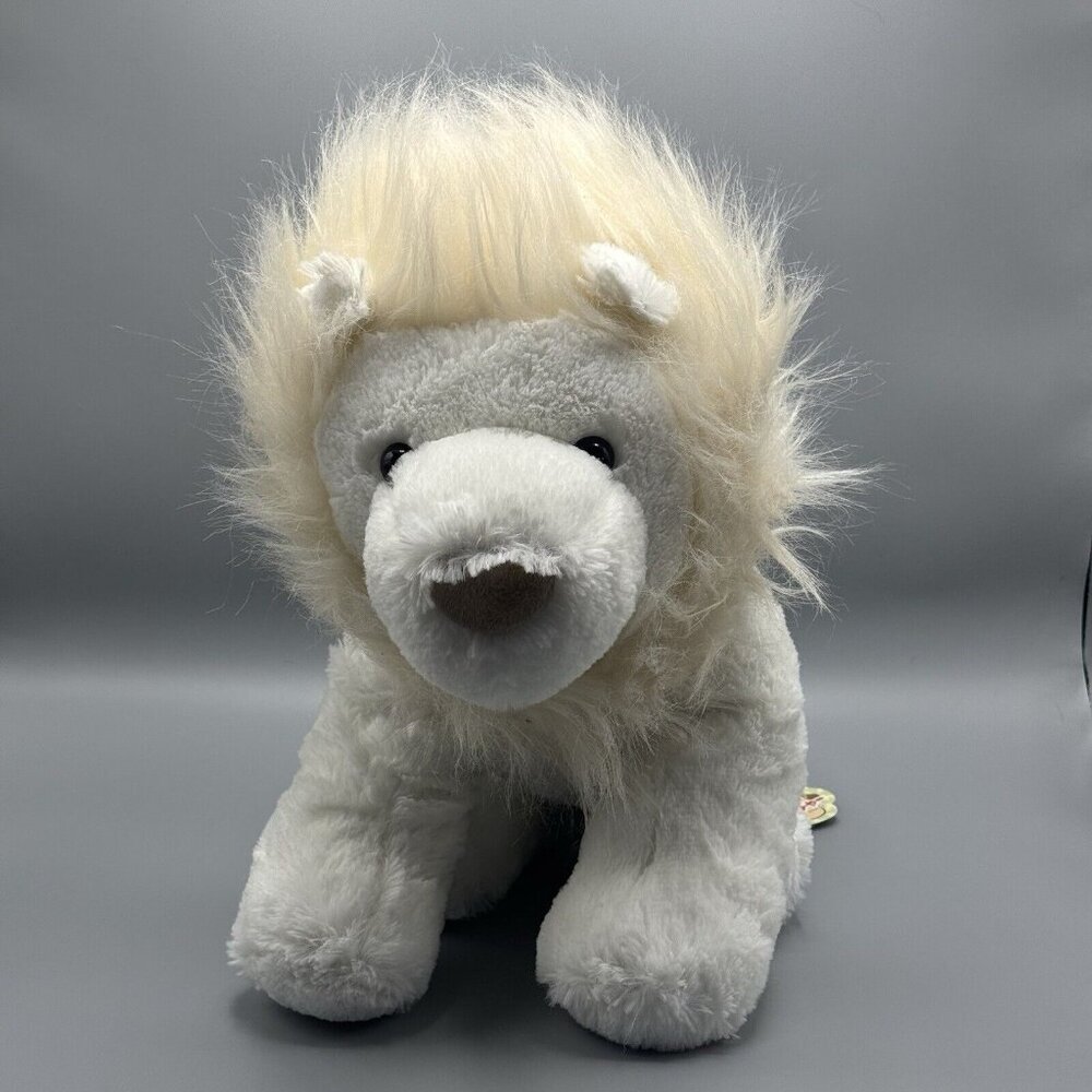 Amuse Amufun White Lion Plush Stuffed Animal 16" NEW